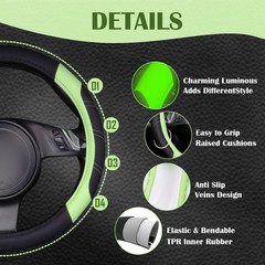 Car Pass Line Rider Microfiber Leather Sporty Steering Wheel Cover Universal