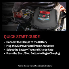 15A Car Battery Charger and Maintainer, 4-In-1 Solution, for 6V/12V Power Sport,