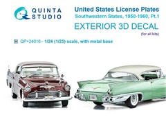 Quinta Studio 1/24 1/25 Metal License Plates AZ TX NM OK 1950s-1960s Photoetch