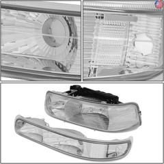 DNA MOTORING HL-OH-CS99-4P-CH-CL1 Headlight Assembly Compatible with 99-02