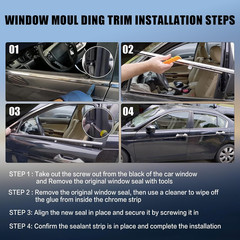 Window Molding Trim for Honda Accord 2008-2012,4-Door Sedan,Chrome outside Door