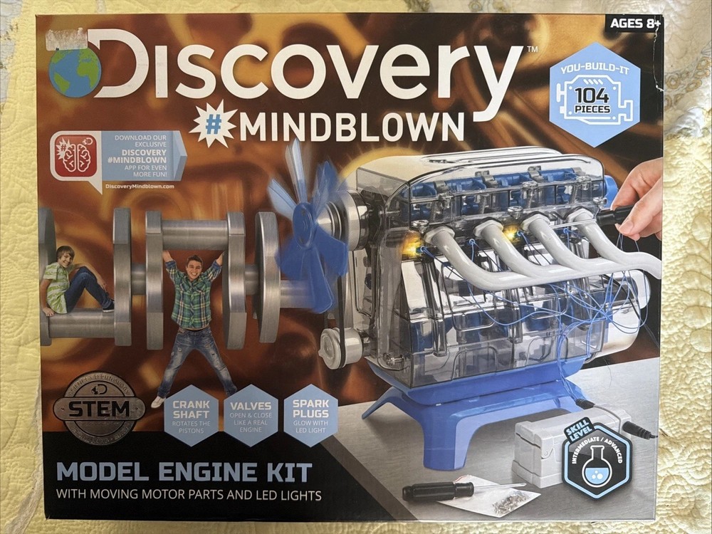Discovery Mindblown Model Engine Building Kit 4 Cylinder Combustion NEW