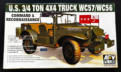 AFV Club 1/35 US Army WC57 WC56 3/4 Ton 4×4 Command Truck AF35S16 WWII Patton