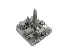 Washington DC Silver Skyline Landmark 3D Model 4 1/2 inches