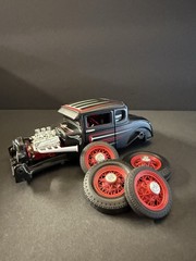 1:24 3d Standard Vintage Wire Wheels 41mm Rear/33mm Front Tires