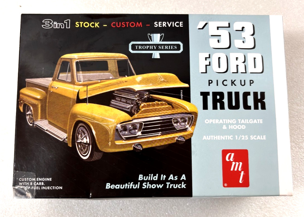 AMT 1953 Ford Pickup Truck 3 in 1 Trophy Series 1:25 Model Kit New open box