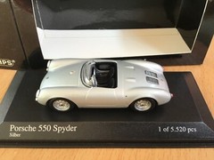 1/43 MINICHAMPS PORSCHE 550 , spider, silver, 1973, mint ++!
