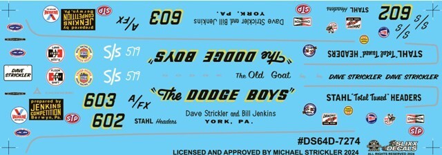 Slixx 7274 The Dodge Boys Dave Strickler S/S A/FX 1/24 1/25
