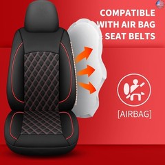 Car Seat Covers Full Set,Breathable and Waterproof Napa Leather Car Seat