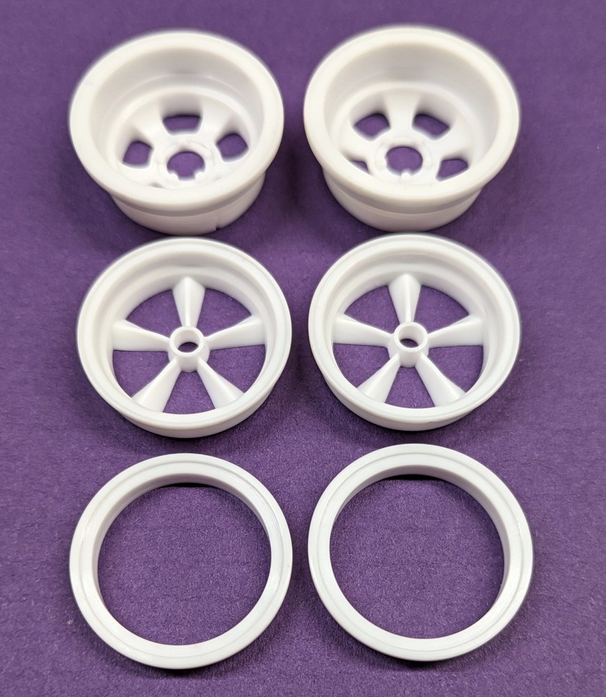 Resin 1/16 Scale American 5 Spoke Front & Halibrand Rear Funny Car Wheel Set