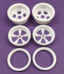 Resin 1/16 Scale American 5 Spoke Front & Halibrand Rear Funny Car Wheel Set