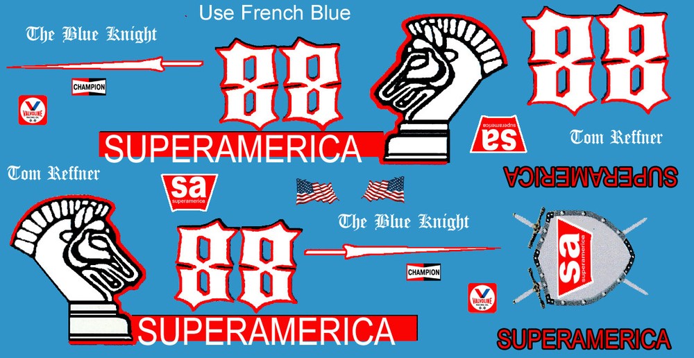 #88 Tom Reffner SA AMC Javelin 19971-72 Trans Am 1/24th – 1/25th Scale Decals