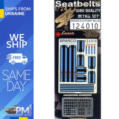 HGW 124010 1/24 Sparco 6-Point Blue Seatbelts Accessories for speedcar
