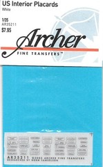 Archer U.S. Interior Plackards Transfers Decals AR35211