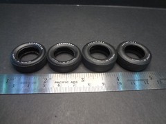 1:25 scale pad printed GOODYEAR Good Year Polyglas GT Tires 2X Front + 2X Rear