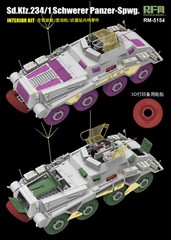 RYE 5154 1/35 Sd.Kfz.234/1 Schwerer Panzer-Spwg.Interior& 2078 3D Print Wheels