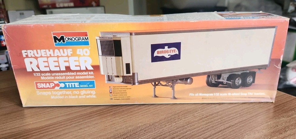 MONOGRAM 1/32 SCALE FRUEHAUF 40’ REEFER NEW INSIDE CIRCA 1980! Sealed Vintage