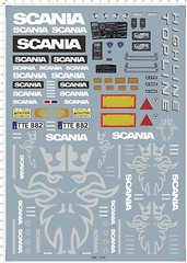 1/14 decal Tractor Truck Scania for model kits 528