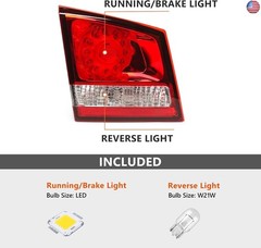 FIONE LED Tail Light Compatible with Dodge Journey 2011-2020 LH Inner LED Type