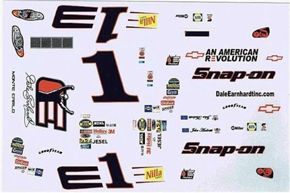 Winscals #1 Dale Earnhardt Inc/Snap On 2004 Nascar decal