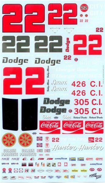 Powerslide #22 Golden Products 1969 Bobby Allison Dick Brooks Nascar decal