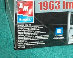 AMT 1963 CHEVY IMPALA SS HARDTOP PLASTIC MODEL KIT 1/25 SKILL LEVEL 2 OB