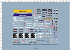 Detail Up 1/18 Scale Racing Car Logos Markings 95 Model kit Water Slide Decal