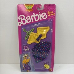 Barbie Easy Living Fashions Dotted Skirt Yellow Top Shoes NEW 660 1992