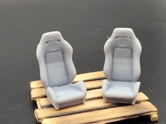 Recaro R3 mini bucket seats for 1/24 and 1/25 scale model cars (2pac)