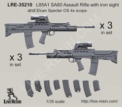 Live Resin 35210 1/35 L85A1 SA80 Assault Rifle with Iron Sight and Elcan Specter