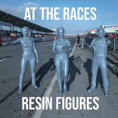 Race Day Figures Set of 3 Resin 3d printed Unpainted Racing Team Model Car