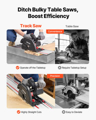 Track Saw, 6-1/2-Inch, Plunge-Cut Circular Saw Kit, Black