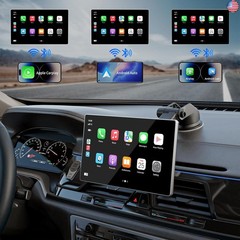 Portable Apple Carplay Screen for Car, 9″ Wireless Apple Carplay & Android
