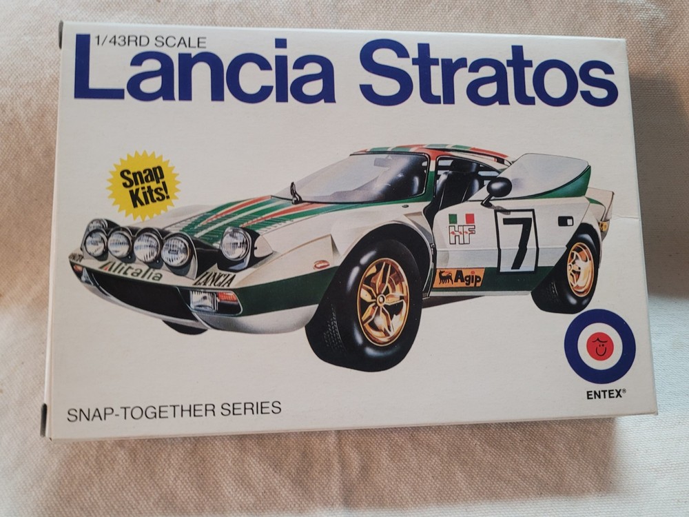 Vintage Entex Lancia Stratos Rally model Car Parts sealed inside Unbuilt 1/43rd