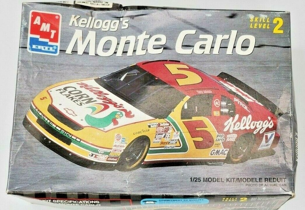 AMT Ertl Kellogg’s 5 Monte Carlo Terry Labonte 1/25 Model Kit 8187 Open Box