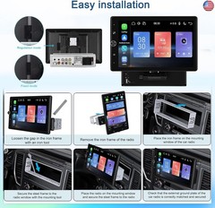 10.4″ Single Din Single Din Touchscreen Car Stereo Wireless Carplay&