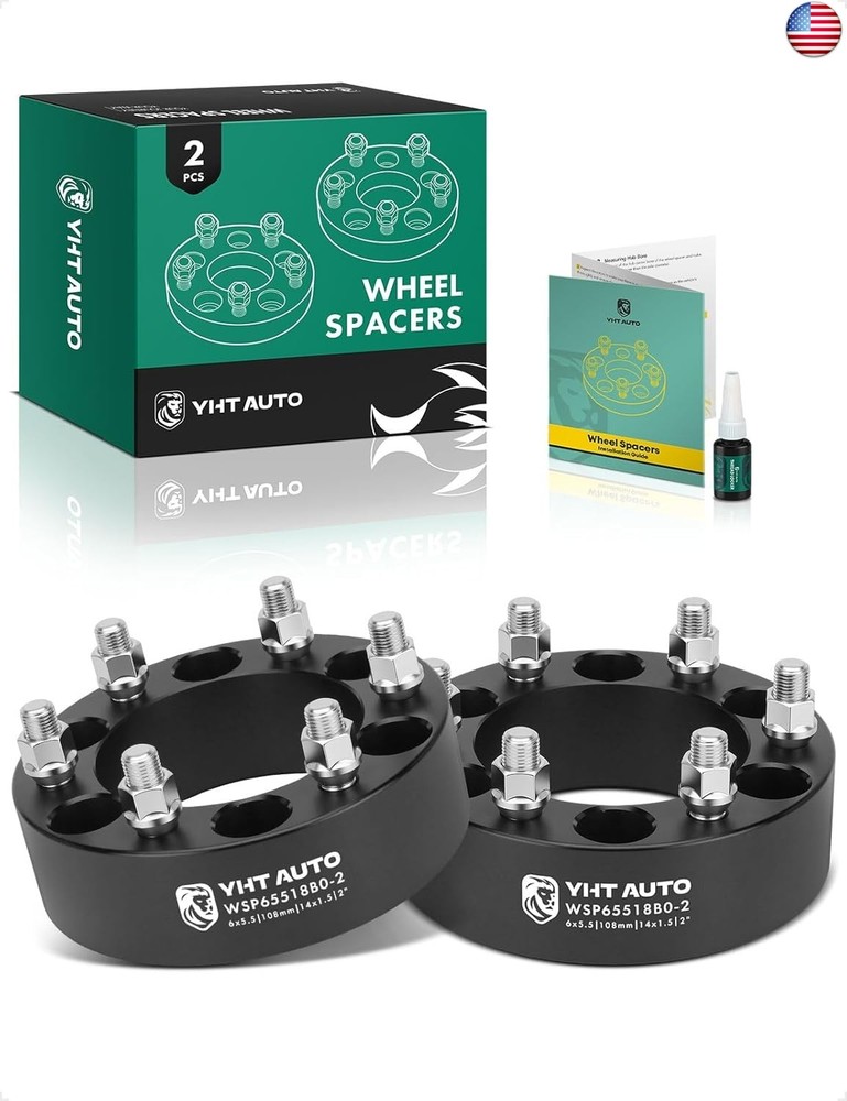 YHTAUTO 6×5.5 Wheel Spacers 2 inch Fits Chevrolet Silverado, Tahoe, C/K, GMC