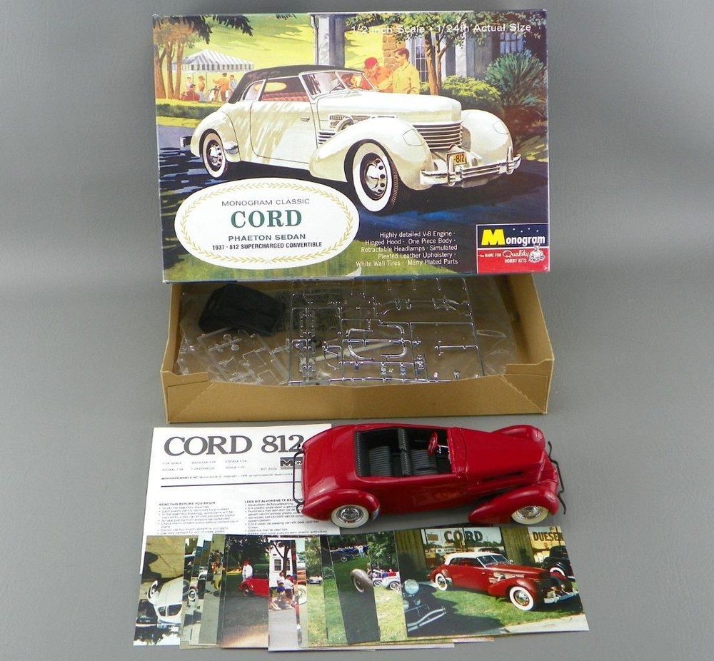 Monogram Classic Cord 1937 Phaeton Sedan 1/24 Model Partially Assembled & Photos