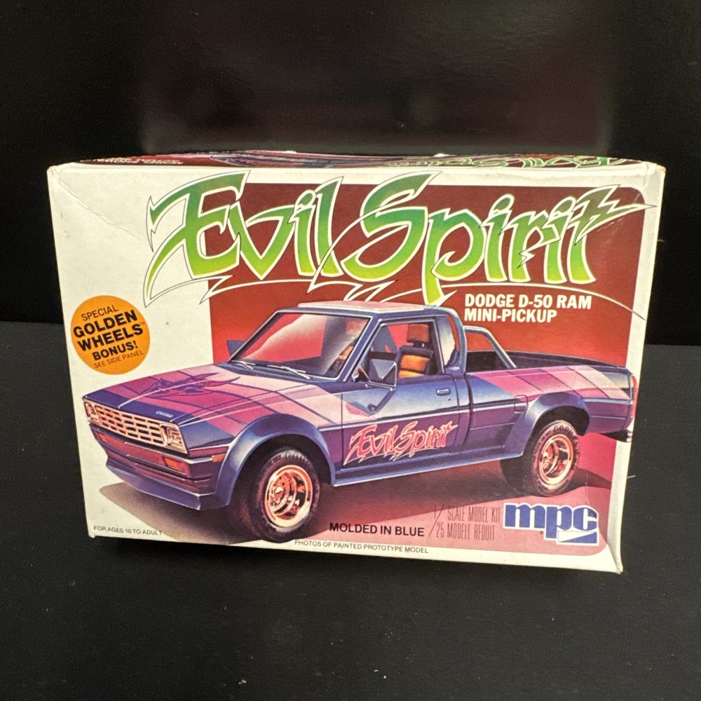 Vintage MPC 1980 Dodge D50 Ram “Evil Spirit” Pickup Truck Model Kit SEALED CONT