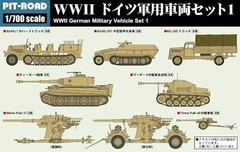 Pit Road 1/700 MI Series Second World War II German Army Vehicle Set 1 Plas