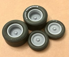 1/24 Scale: 17/15-inch “Centerline Drag” Wheels W/Cheater Slicks; Resin