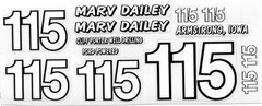 # 115 Marv Dailey Modified race car DECAL SHEET