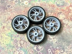 1/24 Scale: 24-Inch “Intro Spyder” Wheels And Tires; Resin;1/25