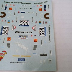 Cartograf Porsche 935 TT Sportwagen Giro d’Italia 1979 Replacement Decal Sheet
