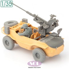 SOL 1/35 2cm Gebirgsflak 38 auf Schwimmwagen Typ 166 with Driver for Tamiya
