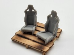Recaro Sportster Seats For 1/24 And 1/25 Scale Model Cars (Set of 2)