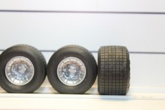 V -5 1/25 scale resin model car dirt track tires and wheels ,