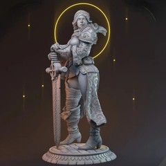 1/24 Scale Resin Figure Model Kit Female Warrior Unpainted, Unassembled Kit.