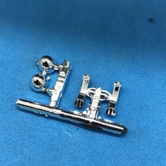 2) MPC 32 Ford Chrome Headlights W Frame Mount Brackets 1:25 LBR Model Parts