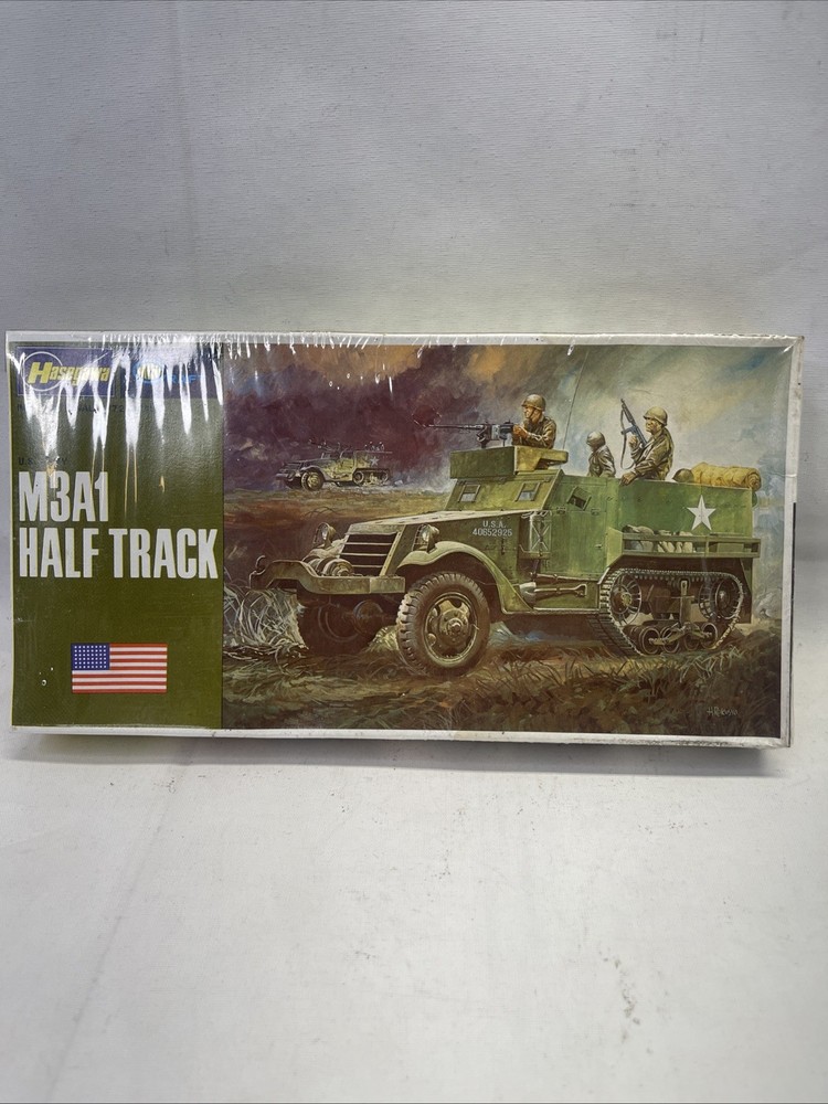 Hasegawa US Army M3A1 Half Track Model Kit 706-130 1/72 Sealed Vintage. READ!!!
